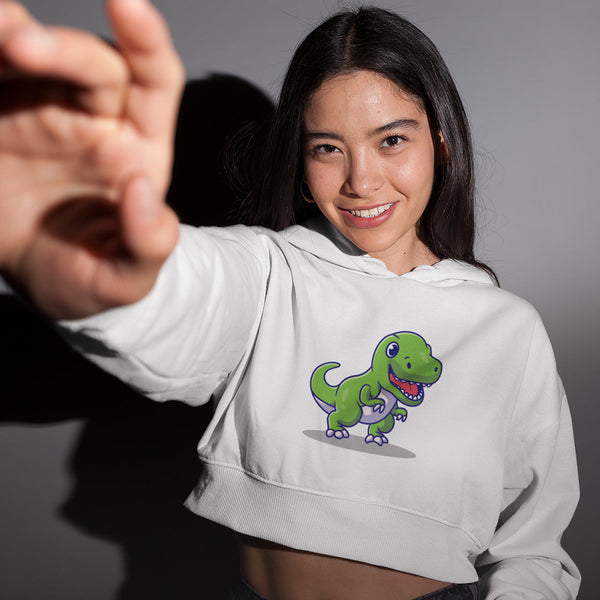 Cute Dinosaur - Women's Crop Hoodie