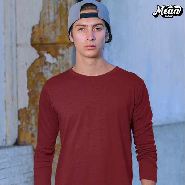 Full Sleeve Maroon T-shirt - Men