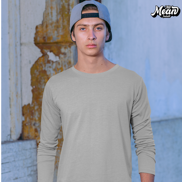 Full Sleeve Melange Grey T-shirt - Men