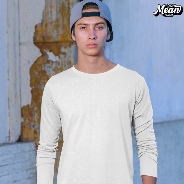 Full Sleeve white T-shirt - Men