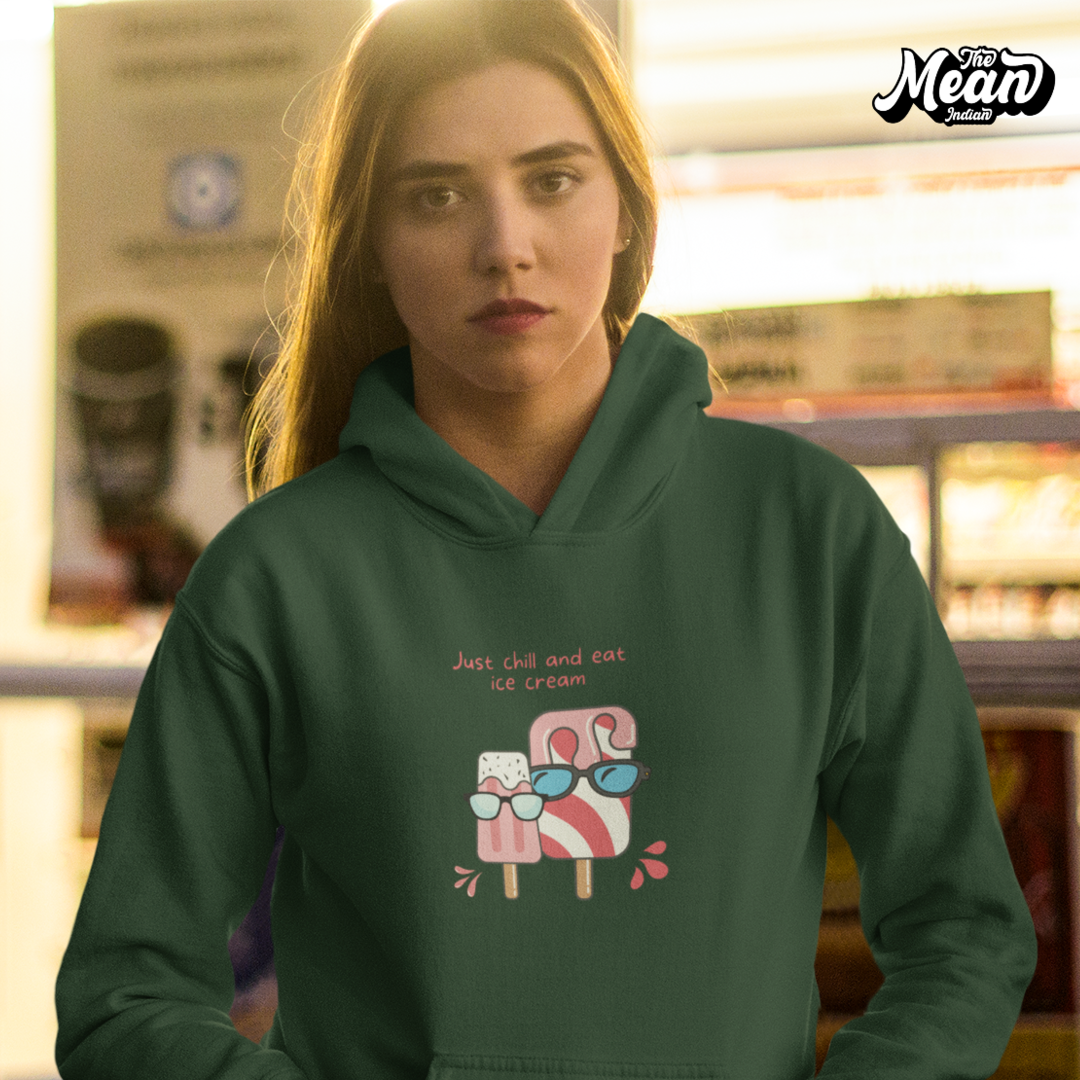 Just Chill and eat Ice-cream Women's Hoodie (Unisex) The Mean Indian Store