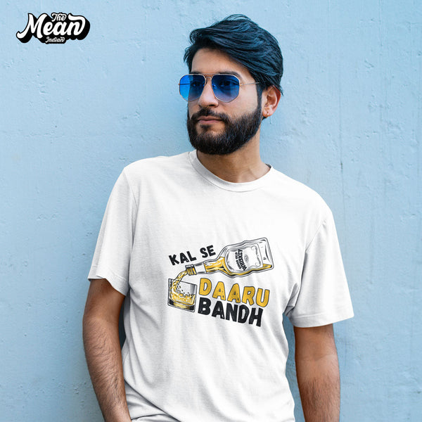 Kal Se Daaru Bandh - Men's Hindi T-shirt