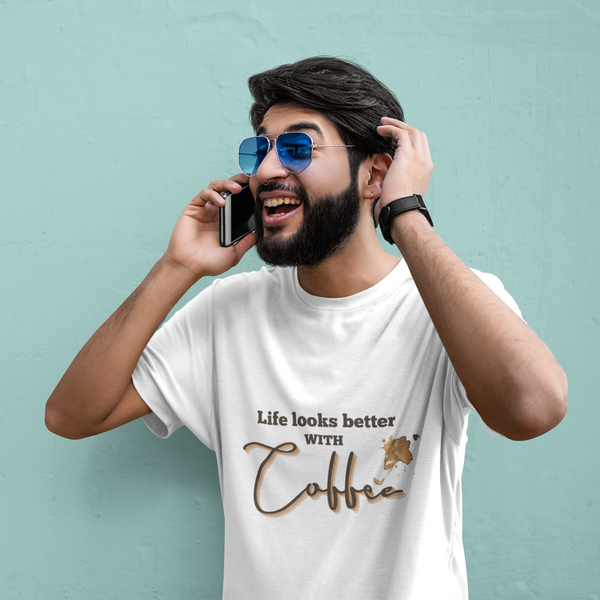 Life looks better with Coffee - Boring Men's T-shirt