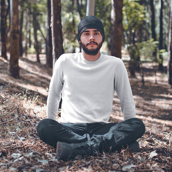 Men's Solid White Sweatshirt