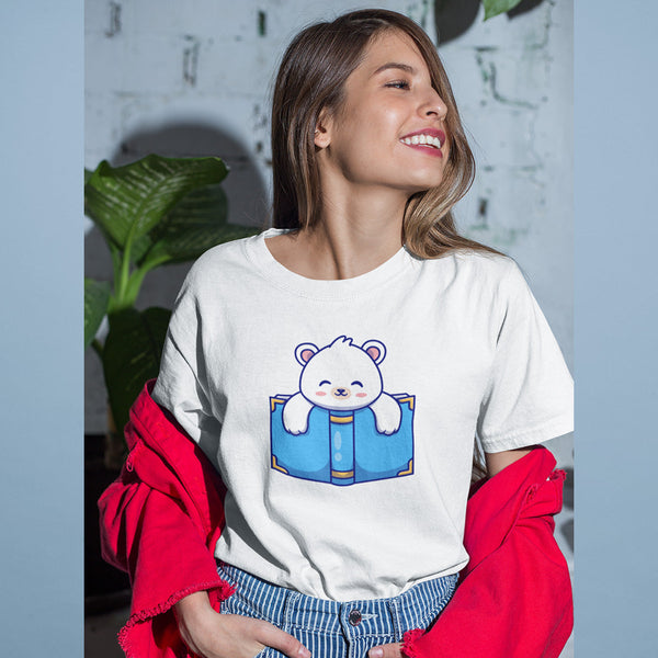 Polar Bear Reading - Women's T-shirt