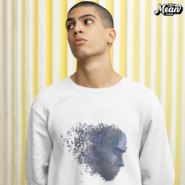 VR Face - Men's White Sweatshirt