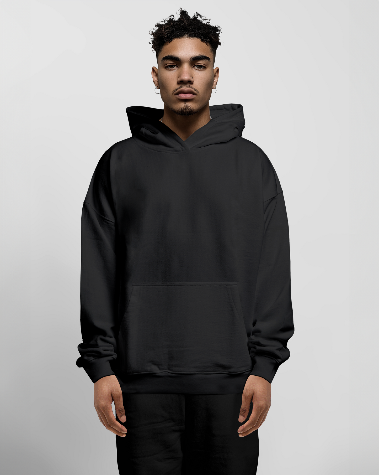 Stratos Black Oversized Hoodie